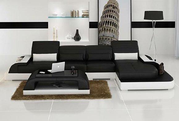 Wohnlandschaft Polster Ecke Eck Sofa Couch Garnitur Landschaft Leder