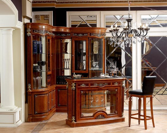 Luxus Möbel Bar Thresen Theke Klassisch Antil Stil Vitrine Hocker Tisch