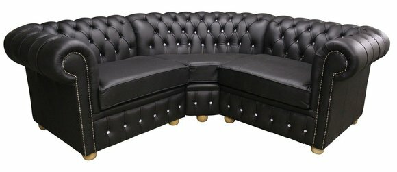 Ecksofa Ledersofa Schwarz Polster Eck Couch Garnitur Sitz Design