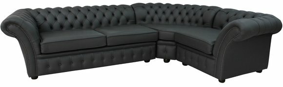 Graue Chesterfield Ecksofa Couch 245x175cm Maßfertigung Ledersofa