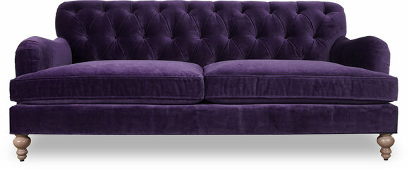 Design Sofa 3 Sitzer Lila Chesterfield Stoff Couch Sofa Polster Sofas Textil Neu
