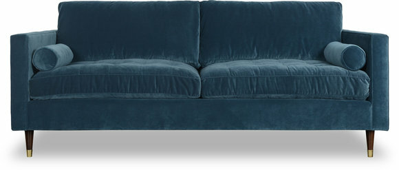 Design Blau Sofa 3 Sitzer Chesterfield Stoff Couch Sofa Polster Sofas Neu Luxus