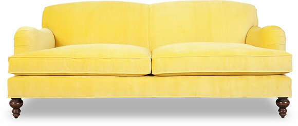 Sofa 3 Sitzer Designer Couchen Couch Gelb Textil Stoff