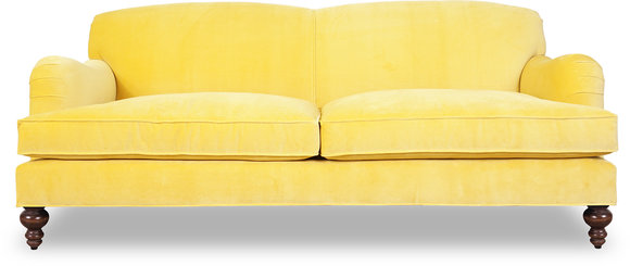 Edle Designer Couch Polster Sofa Gelbe Leder Textil Sofas Couchen