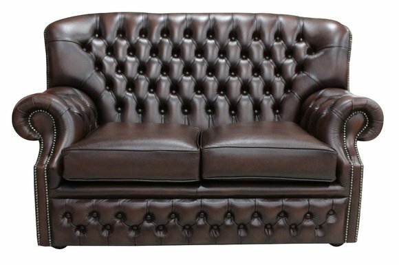 2 Sitzer Couch Polster Ohrensofa Chesterfield Leder Couchen Sofas Garnitur Neu