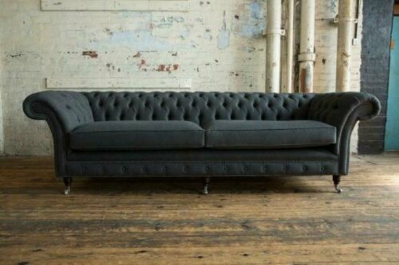 XXL Sofa 4 Sitzer Couch Sitz Polster Garnitur Chesterfield Textil Leder