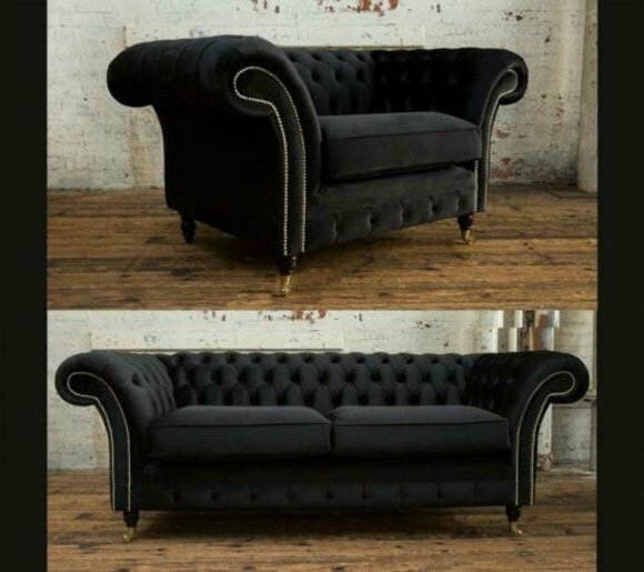 3+2+1 Sofagarnitur Chesterfield Polster Sofa Sofas Couchen Textil