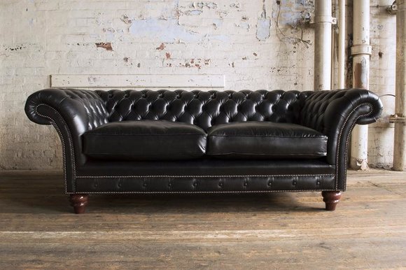 Ledersofa Chesterfield Designer Couchen Sofa Polster 3 Sitzer Garnitur Textil