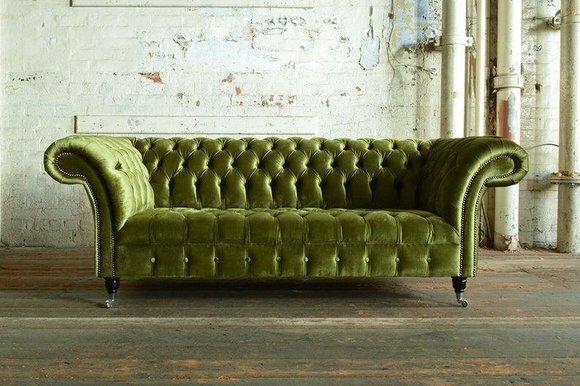 XXL Big Sofa 3 Sitzer Couch Chesterfield Deko Polster Sitz Garnitur Leder