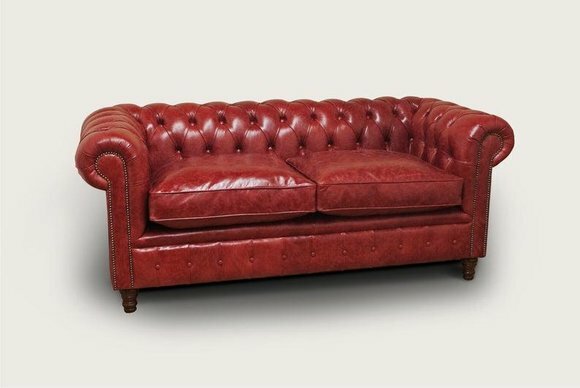 Luxus 2 Sitzer Couch Polster Sofa Leder Stoff Couchen Chesterfield