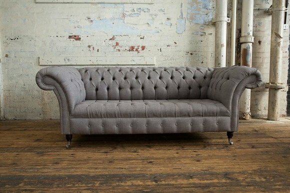 3 Sitzer Chesterfield Polster Sofas Design Luxus Couch Sofa Couchen XXL Stoff