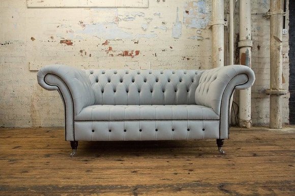 Chesterfield Ledersofa Couch Polster designer 2 Sitzer Sofas Couchen