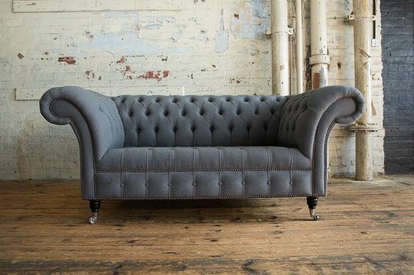 Graue Designer Sofa Couch Polster XXL 2 Sitzer Big Sofas Dekor Couchen