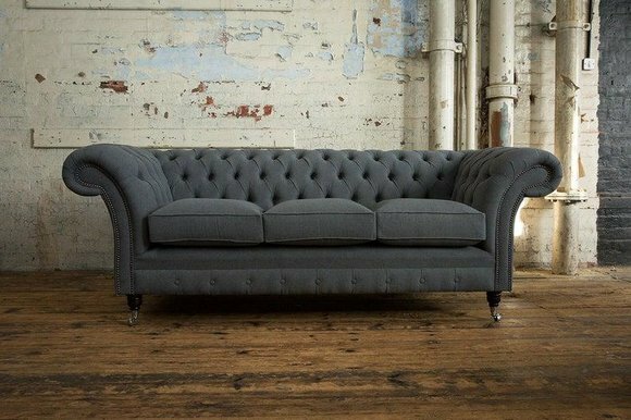 3 Sitzer Chesterfield Polster Sofas Design Luxus Couch Sofa Leder Couchen XXL