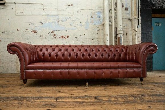 Chesterfield Polster Sofas Design Luxus Couch Sofa 4 Sitzer Leder