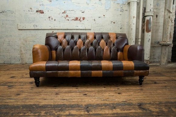 Ledersofa Sofa Couch Garnitur 3 Sitzer Sofas Deko Couchen Chesterfield