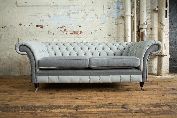 Design Polster Sofa 3 Sitzer Couch Luxus Klassische Textil Sofas Chesterfield