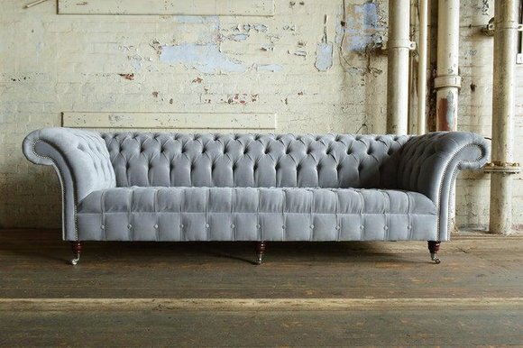 Design Chesterfield Sofa 4 Sitzer Couch Polster Luxus Klassische