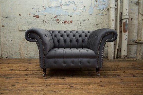Chesterfield Design Sofa 1 Sitzer Couch Polster Luxus Klassische Textil