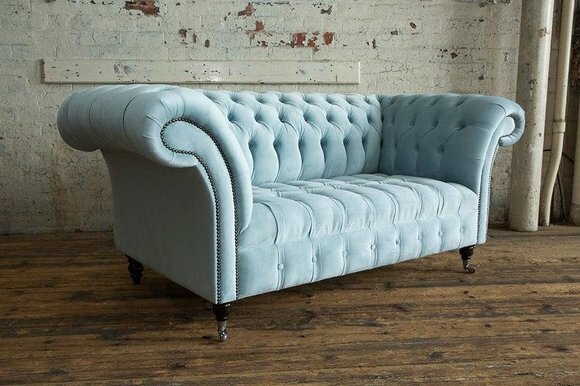 Chesterfield Leder Couch Sofa 2 Sitzer Polster Sofas Design Luxus Sofas