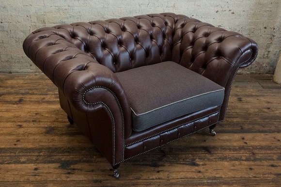 Chesterfield Design Sofa Sessel Couch Polster Luxus Textil Couchen