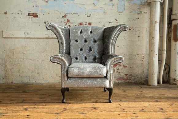 Chesterfield Sessel Fernseh Deko Couch 1 Sitzer Sofa Textil Stoff Couchen