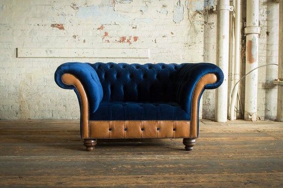 Chesterfield Textil Polster Sessel 1 Sitzer Sofas Design Luxus Stoffsofas