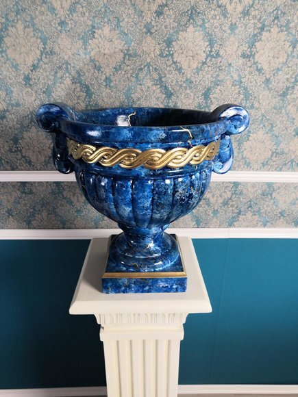 Design XXL Obst Schale Vase Deko Ellipse Vasen Antik Schalen Dekoration