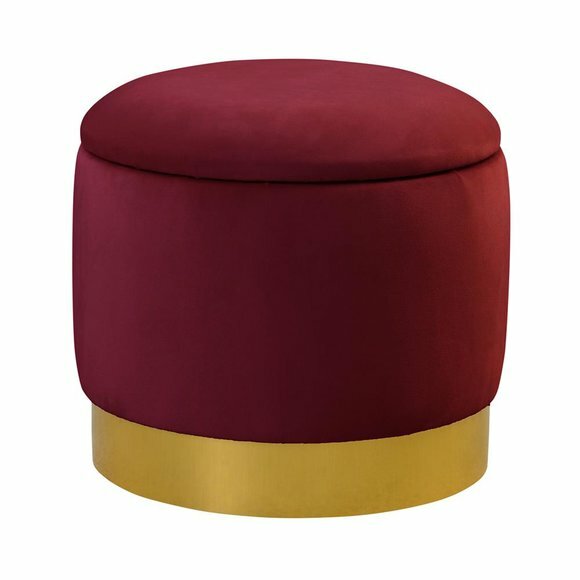 Pouf Fußhocker Rund Sitz Hocker Polsterhocker Sitzhocker Rund Truhen Sitz Neu