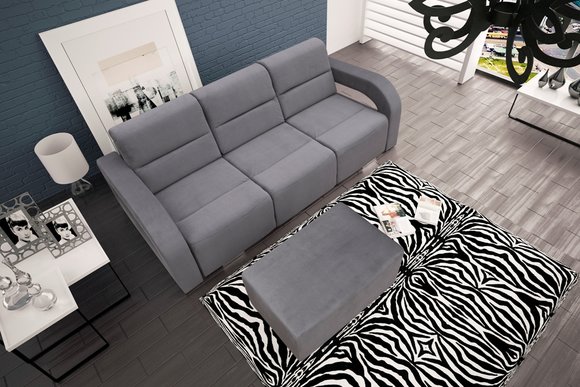 3 Sitzer 235cm Luxus Bank Sofa Couch Blau Wohnzimmer Kanzlei Möbel