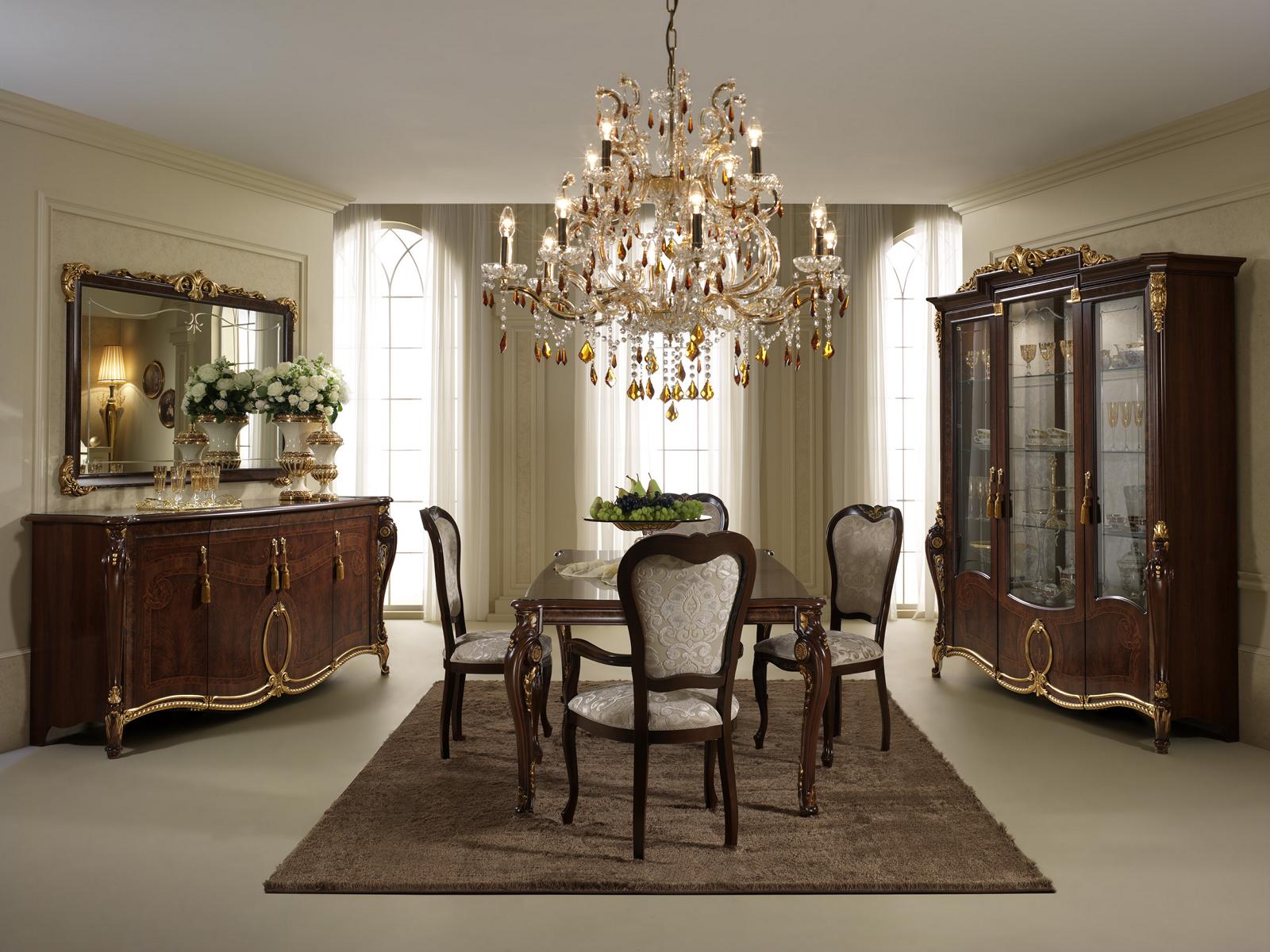 arredoclassic™ Luxus Klassisches Esszimmer + 4 Stühle Stuhl Set Garnitur