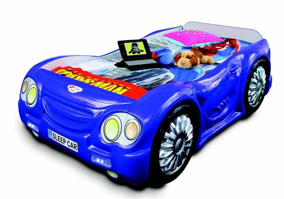 Rennwagen Auto Bett mit Matratze Kinderbett Autobett Kinderzimmer Blau