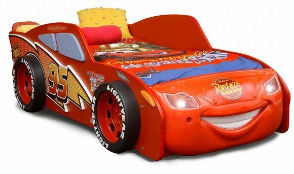 Rennwagen Auto Bett mit Matratze Kinderbett in Rot Autobett McQueen
