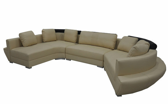 Runde Eck Sofa Couch Polster XXL Big Rund Couchen Dekor Wohnlandschaft
