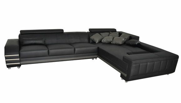 Eck Leder Sofa Couch Polster Sitz Garnitur Wohnlandschaft Design XXL