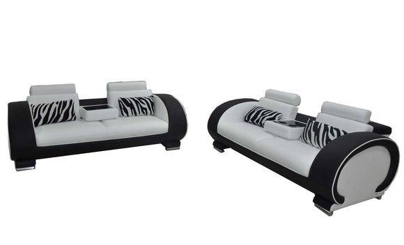 Sofa Couch Sitz Polster Komplett Set Garnitur 3+3 Sofas Designer Couchen