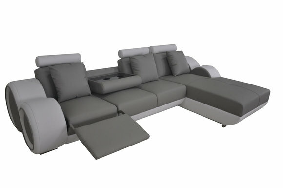 Design Sofa Couch Eck Leder Eck Garnitur Ecke Landschaft Polster L Form
