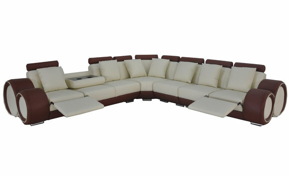 Design XXL Leder Polster Sitz Zimmer Eck Wohn Sofa Couch Designer