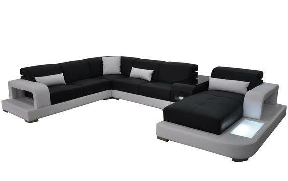 Leder Eck Sofa Eck Wohnlandschaft Garnitur Design Deko Modern Couch Sofas