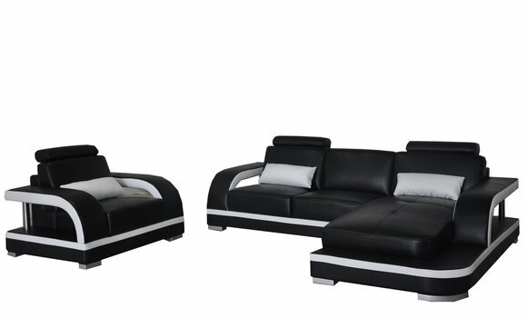 Eck Sofa Polster Couch Sitz Ecke Leder Garnitur Sessel L Form Wohnlandschaft Neu