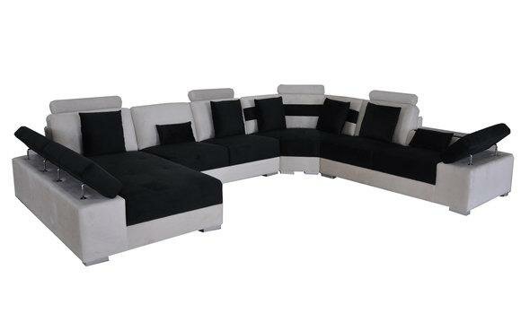 Ledersofa Couch Dekorative Wohnlandschaft Eck Garnitur Design Modern Sofa