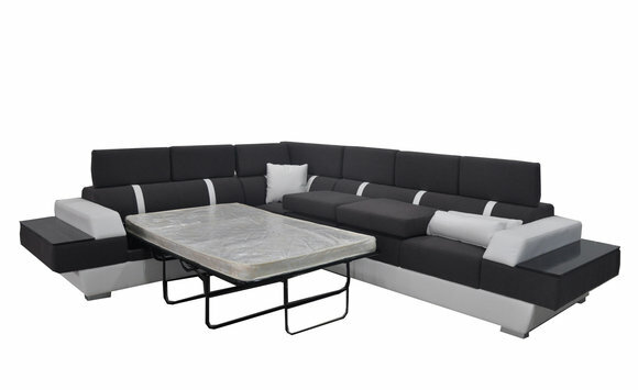 Ledersofa Couch Wohnlandschaft Eck Garnitur Design Deko Modern Sofa L-Form