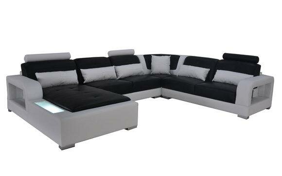 Leder Sofa Couch Wohnlandschaft Eck Garnitur Designer Modern Polster