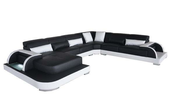 Leder Sofa Couch Wohnlandschaft Eck Garnitur Design Modern Dekor Sofas