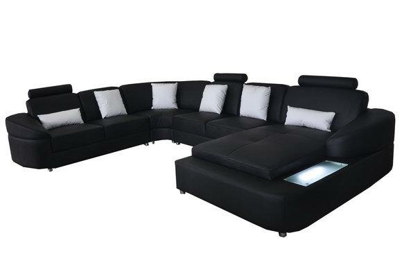 Leder Sofa Couch Wohnlandschaft Eck Garnitur Design Dekor Modern Sofas