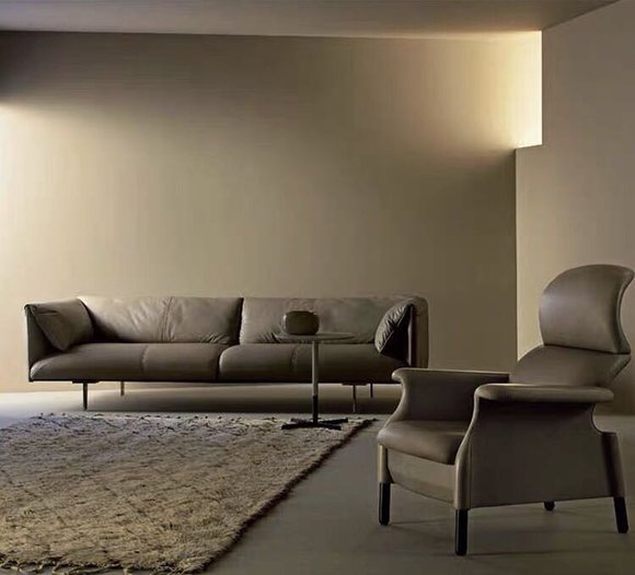 XXL Big Sofa Vier Sitzer Couch Leder Polster Sofas Sitz Italien Möbel Couchen