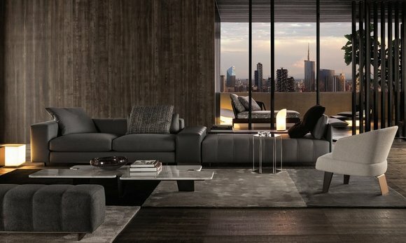 Big Sofa 2 Sitzer + Chaiselounge Luxus Leder Eckcouchen Eck Polster