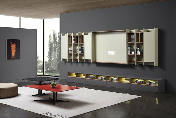 Design Wohnwand Schrank RTV Side Low Board Wohnzimmer Regal