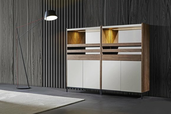 Vitrine Moderner Schrank Buffet Bar Anrichte Design Kommode Holz