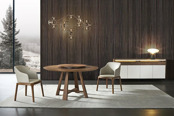 Ess Zimmer Rund Tisch Design Kommode Set Garnitur 4 tlg, Set Italienische